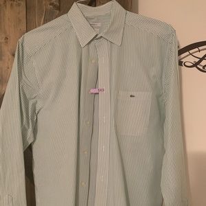 Lacoste men’s green striped shirt